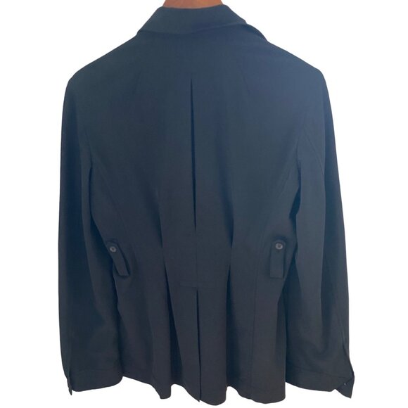 Strenesse Blue Women's Black Button Down Travel Shirt Size 6 Gabriele Strehle - Picture 2 of 10